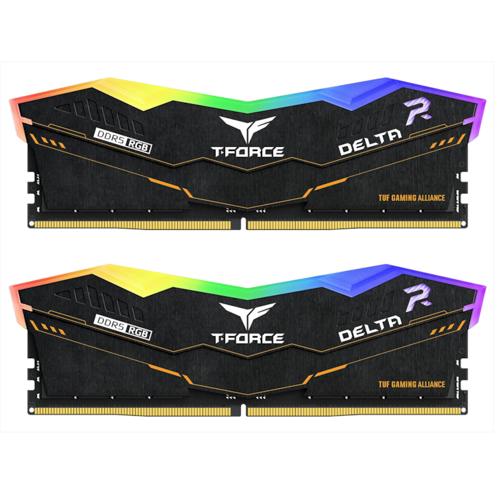 Оперативна памет TeamGroup 32GB / 5600 T-Force Delta TUF RGB (Intel XMP) DDR5 RAM KIT (2x16GB) (FF5D532G5600HC36BDC01)