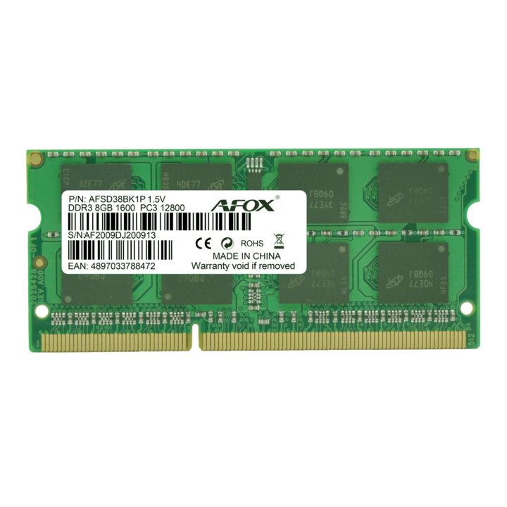 AFOX 8GB /1600 DDR3 RAM за лаптоп (AFSD38BK1P)