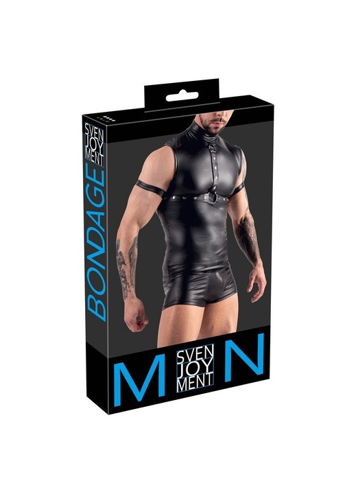 Svenjoyment bondage felso, feketevel, Fekete