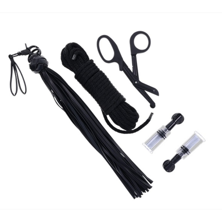 Bondage комплект Sportsheets Tied and Twisted, 9, 14 м, 33 см, Черен