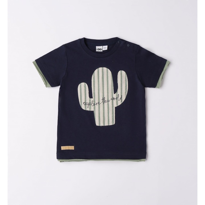 Nyomott polo fiunak, I Do, 4.6210, sotetkek, Zöld/Tengerészkék