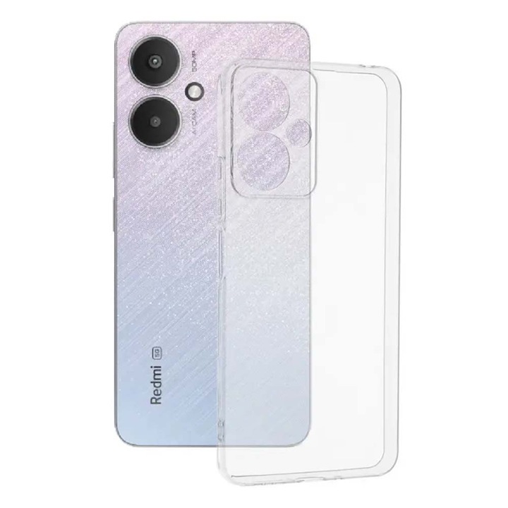 Husa BestCase® Clear Silicon 2MM, Compatibila Cu Xiaomi Redmi 13, Antisoc, Protectie Camera, Margini ridicate pentru protectia ecranului, Transparent