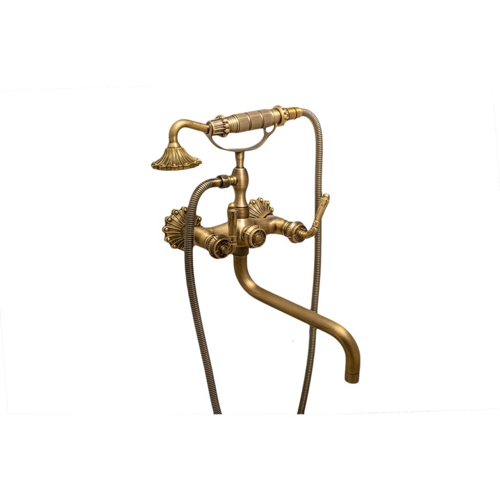 Baterie cada, pipa lunga mobila, cu broderie, bronz antichizat, Venus Star