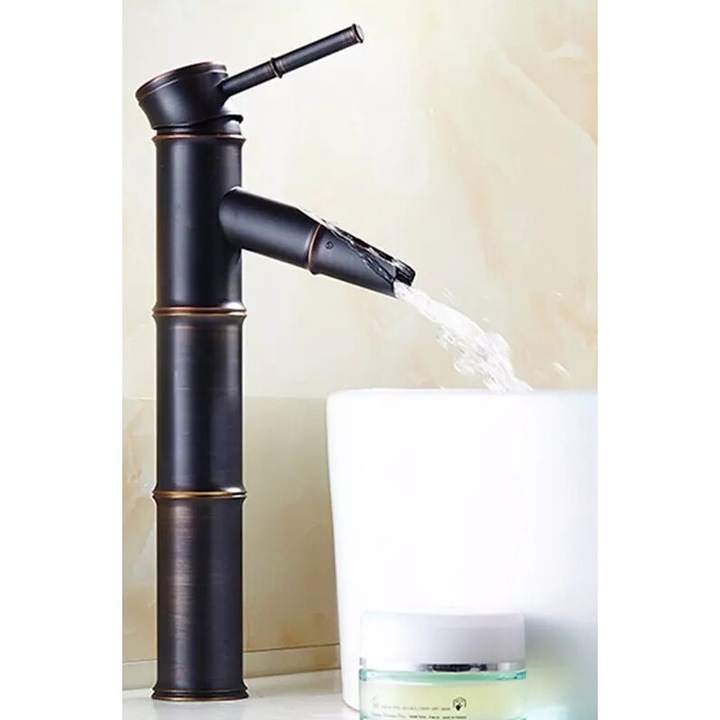 Смесител за мивка, монтаж на плот до мивката, античен черен, Venus Star