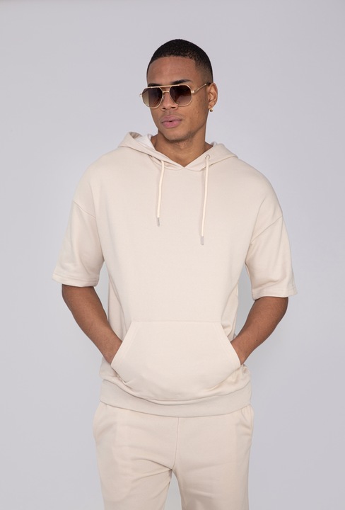 Hanorac barbati, 1140, cu maneca scurta, Bumbac, Bej