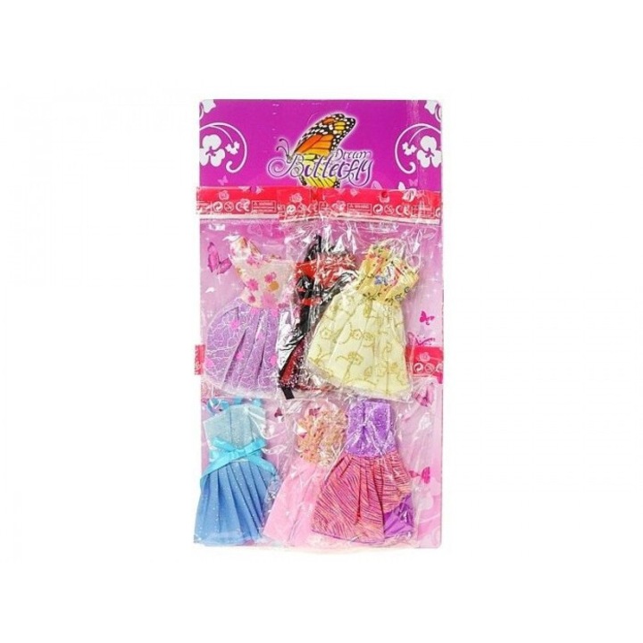 Set 6 rochii pentru papusi, Adar, 29 cm, 3 ani+