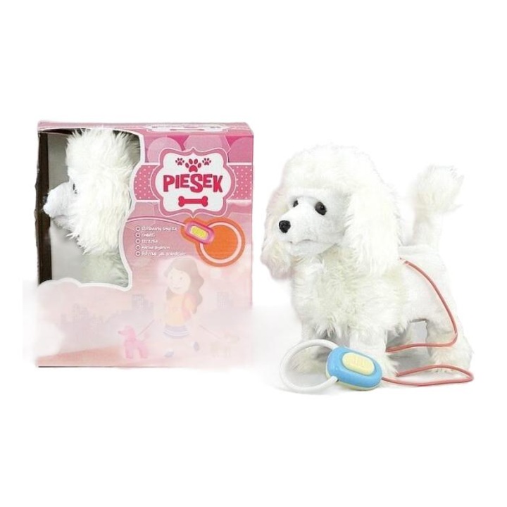 Interaktív játék Adar, kutya elemekkel, fehér, 24x16x14cm