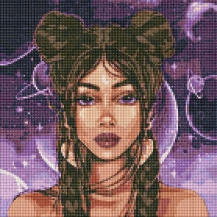 Set mozaic diamantat Ideyka, Vizual Spatial, 40x40cm, pe rama