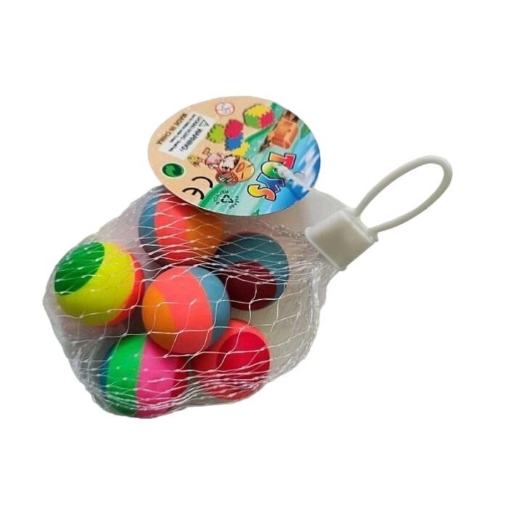 Set mingi cauciuc, ADAR, 3.2cm, multicolor, 6 buc, 3+ ani