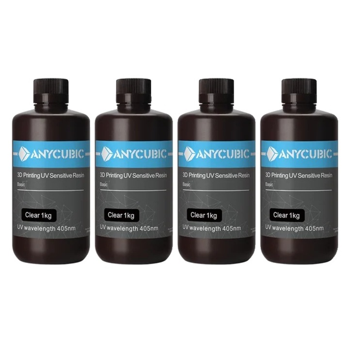 Rasina UV pentru imprimante 3D, inalbitor rapid, precizie inalta, 4KG, transparent