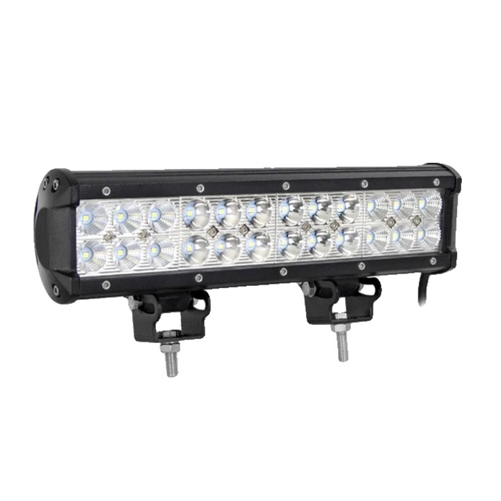 Offroad LED rúd 72W, IP68 vízálló, 30cm, univerzális rögzítés, fekete