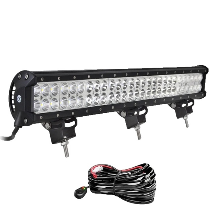 Proiector LED, 1x162w cu kit cabluri, IP68, rezistent la apa, pentru autovehicule si barci, aluminiu