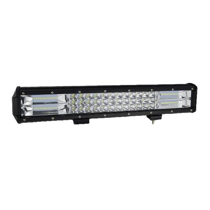 Bara LED 3-Randuri, Combo Beam, 252W, fara cablare, impermeabil IP67, 6000K, suport inox ajustabil