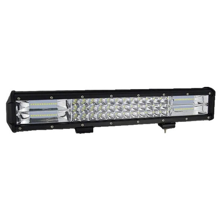 Bara LED 3-Randuri, Combo Beam, 252W cu cablaj, impermeabil IP67, 6000K, suport inox ajustabil