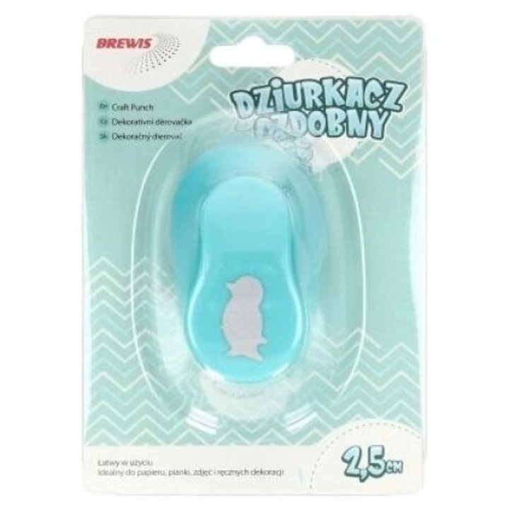 Perforator decorativ Brewis, model Pinguin, albastru, 101x142mm
