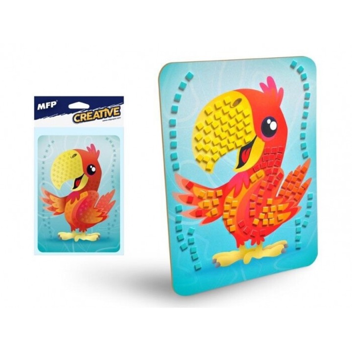 Set creativ mozaic clasic papagal, MFP, 260x156mm, multicolor