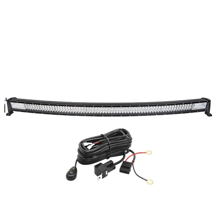 Bara de lumina LED curbata, aliaj, 52inch, 270W-675W, unghi fascicul combinat, IP67, alb 6000K