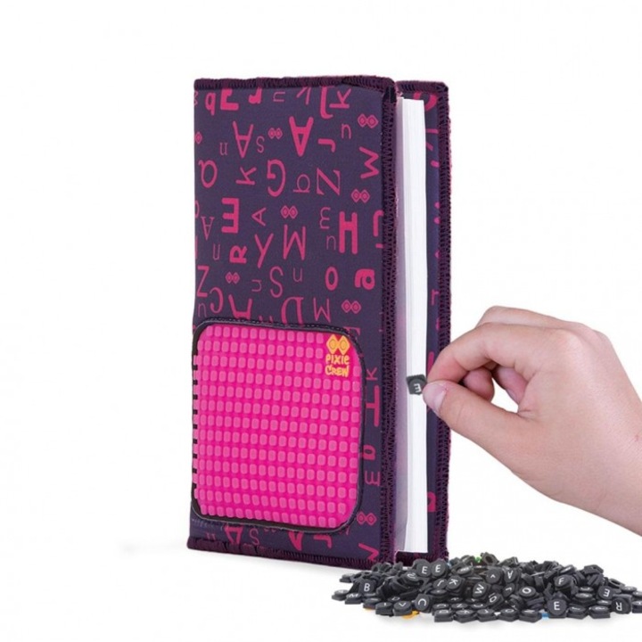 Notebool A5, PIXIE CREW, 80 file liniate, Panel Silicon Creativ, 22x14.7cm, Roz/Mov