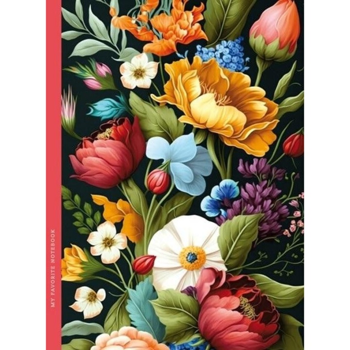 Dekoratív füzet, Fresh Flora, 48 oldal, kockás, kemény borító, 143x200mm