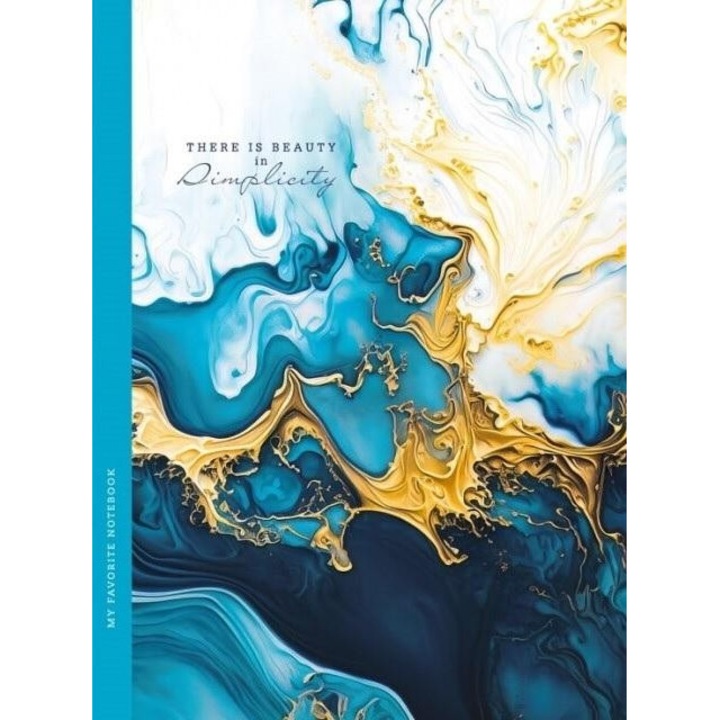 Caiet Fresh, carouri, coperta tare, albastru, 143x200mm, 64 pagini