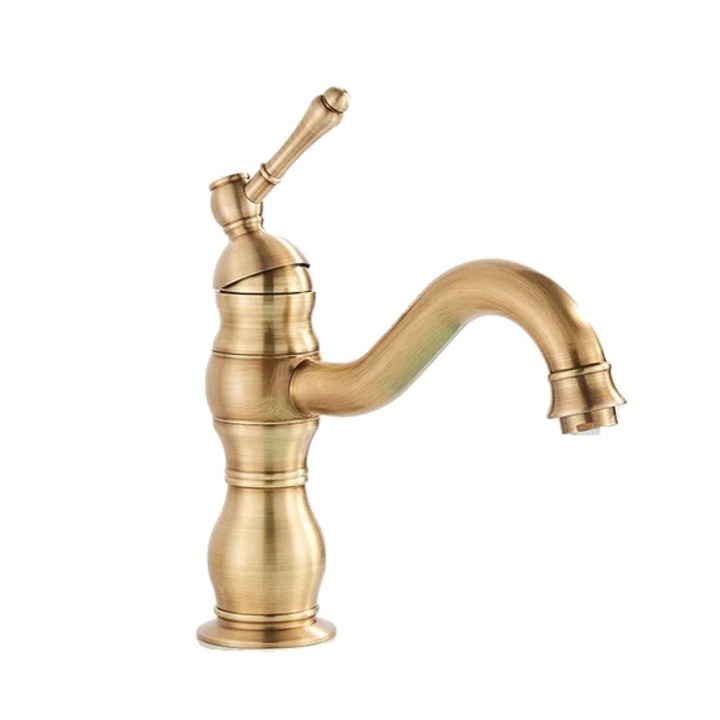 Fürdőszoba csaptelep, fedélzeti rögzítés, meleg/hideg víz keverék, sárgaréz, arany