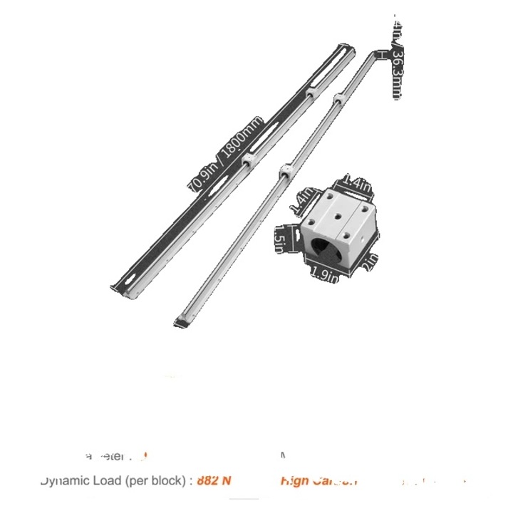 Set sine ghidaj liniar, 20mmx1800mm, capacitate mare de incarcare, rezistenta la coroziune, pentru automatizari si proiecte DIY