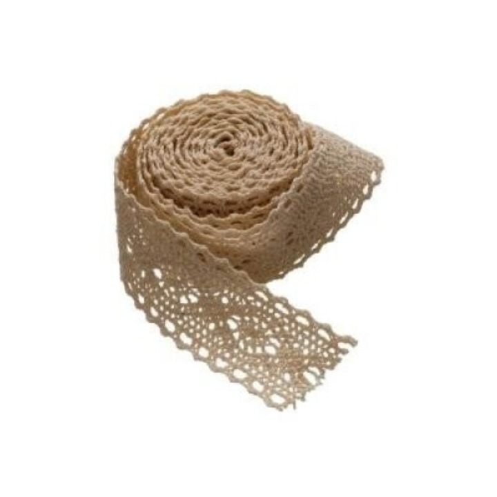 Panglica decorativa, BREWIS, Dantela, Bej