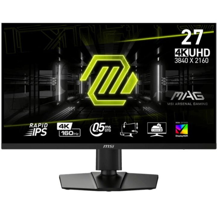 Monitor, 27 hüvelykes, MSI MAG 274UPF E2, IPS, 3840 x 2160 4K, USB Type-C DisplayPorttal, 1 x audiokimenet, 2 x HDMI 2.1, 1 x DisplayPort 1.4a