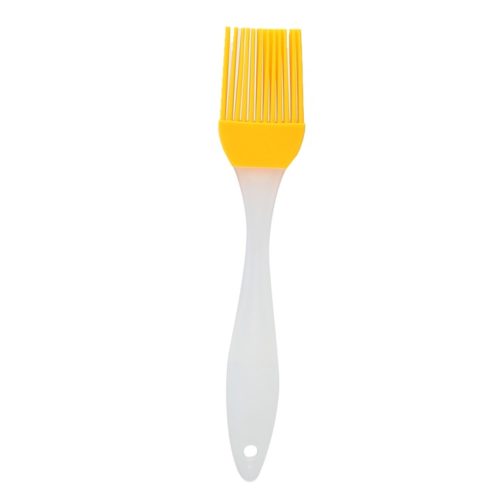 Pensula pentru ulei QttvbTna, silicon, galben, 17x3.1cm