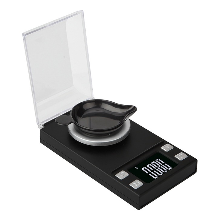 Cantar electronic de precizie Enforose, 20g/0.001g, design compact, inox, portabil