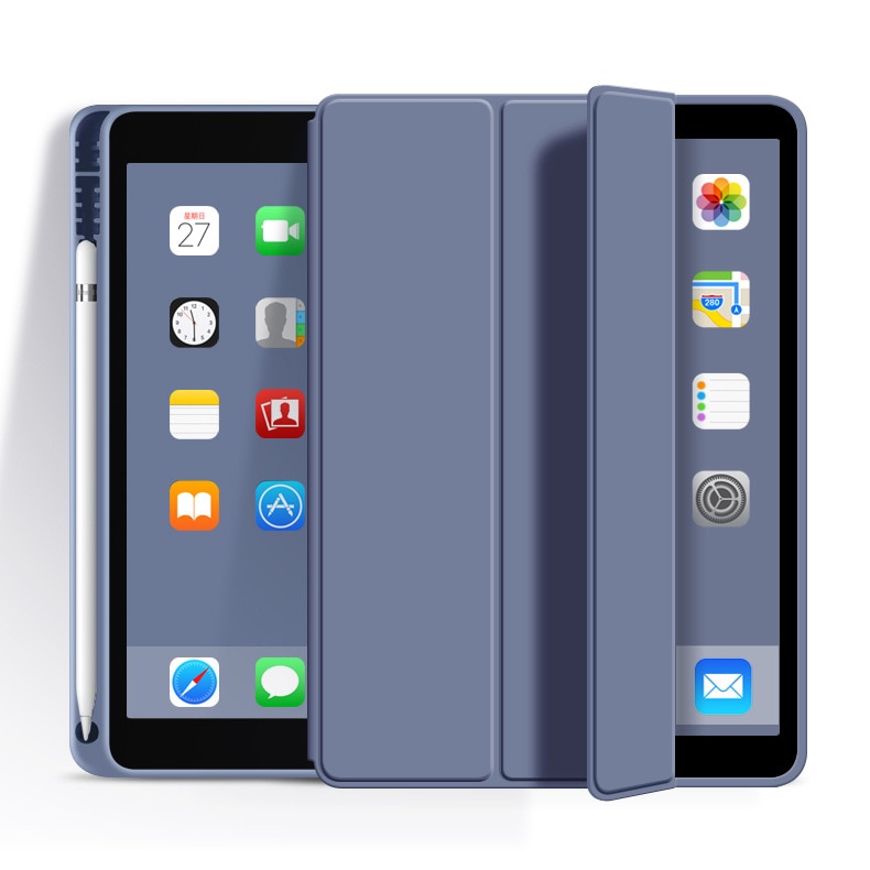 Husa tableta de protectie, Compatibila Apple iPad 10.9 inch 2022, Husa suport pentru creion, Bolongking®, Mov
