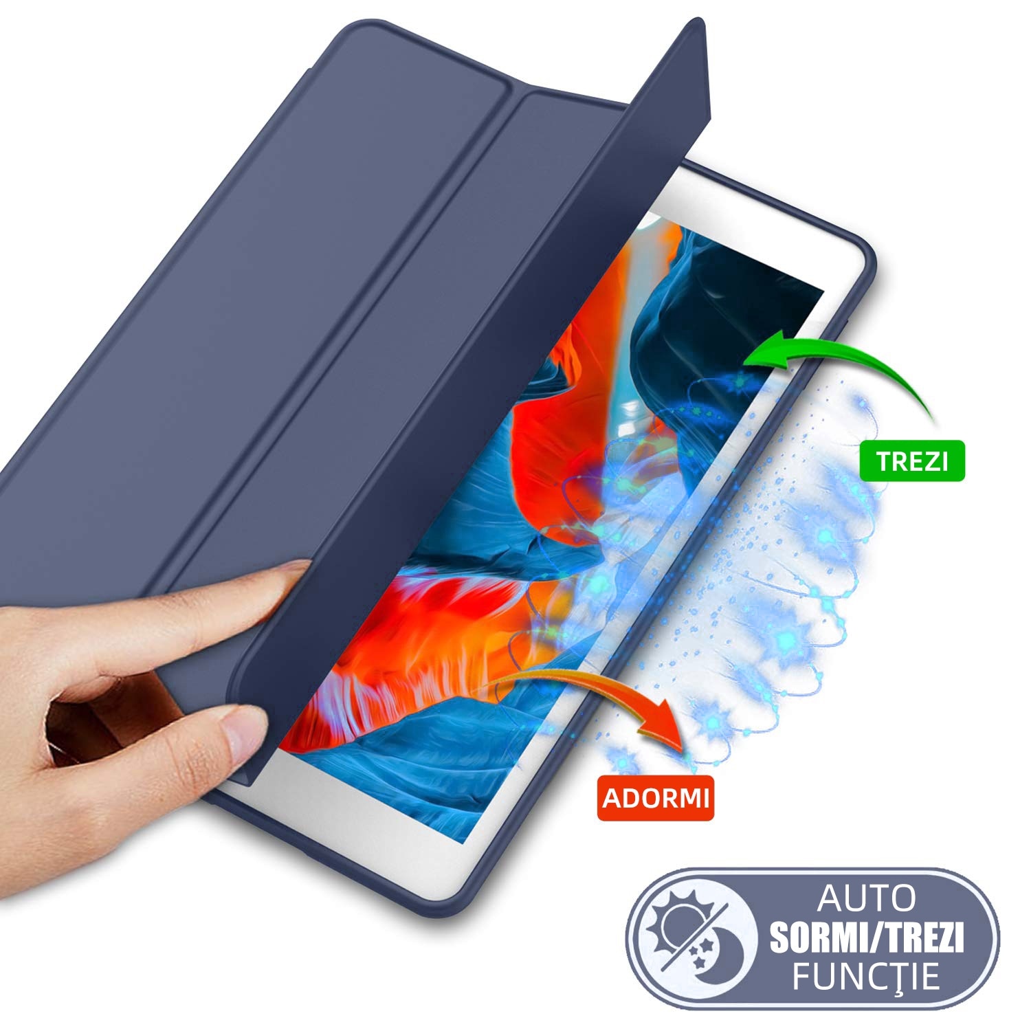 Husa protectie tableta, Begleri®, Compatibila cu iPad 7/8/9 10.2", iPad 10.2 2019 2020 2021 Husa pentru iPad a 7-a generatie pentru tableta cu suport pentru creion, Violet inchis
