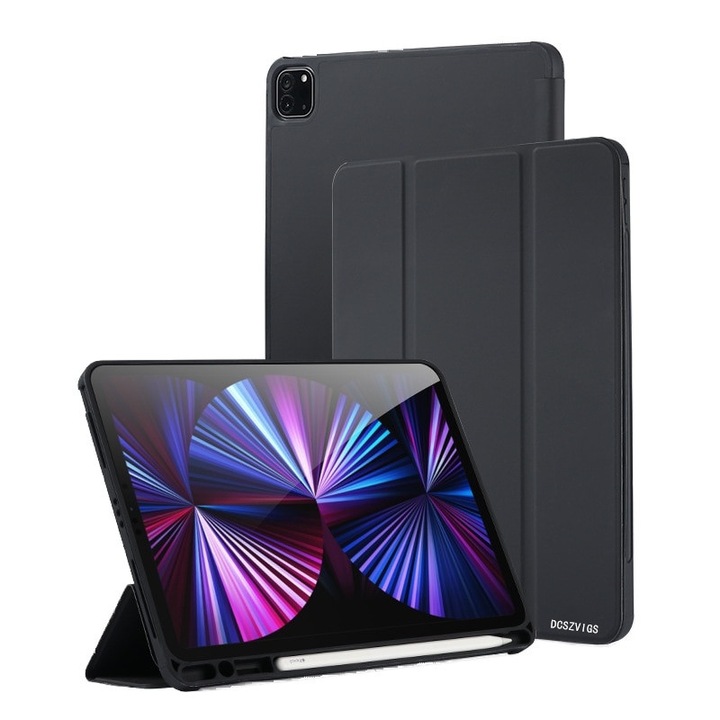 Husa protectie tableta, DCSZVIGS®, TPU, Pentru iPad Air(M2)2024 11", iPad Air4/5 10.9", Negru
