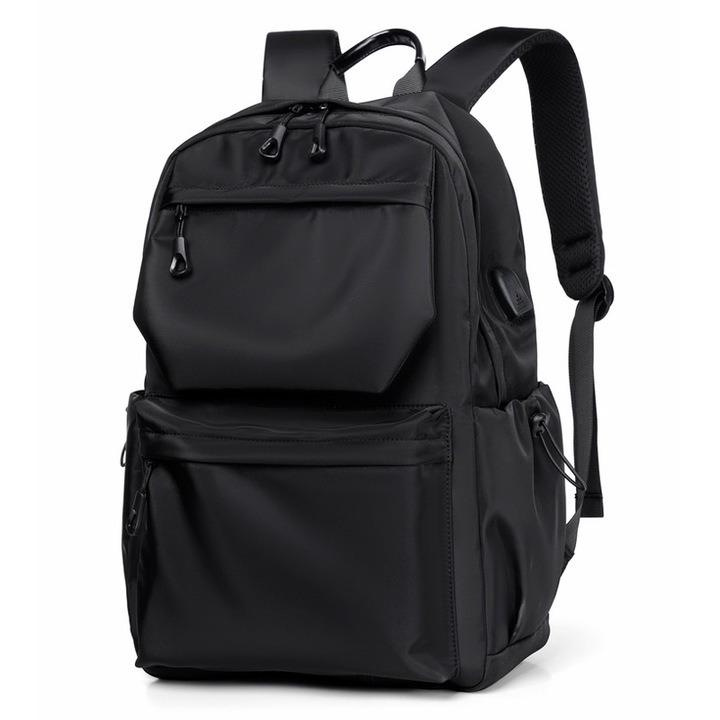 Rucsac impermeabil, Poliester, Negru, 44x29x13cm