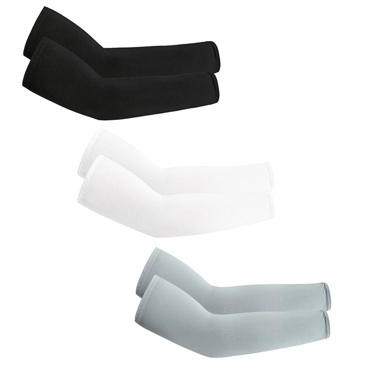 6 db-os Sport UV-védő ujjú készlet, ASKSA, selyem, szuperelasztikus, légáteresztő, prémium, kar és kéz védelmére, 38 cm, többszínű
