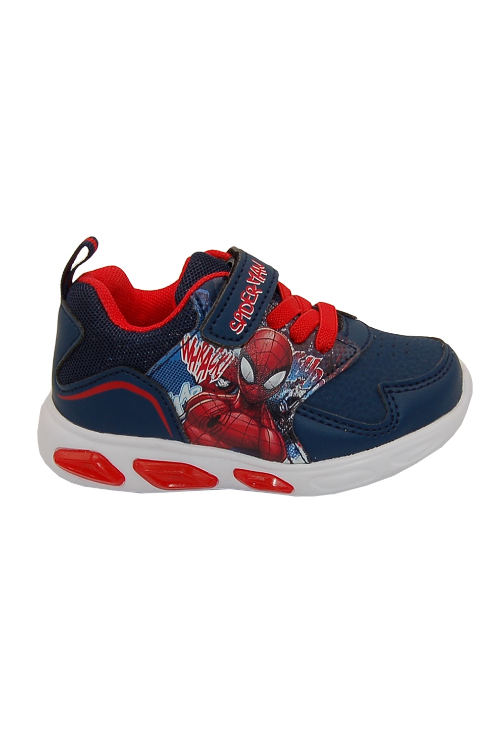 Marvel, Pantofi sport cu imprimeu Spiderman, Rosu, Bleumarin, 21 EU