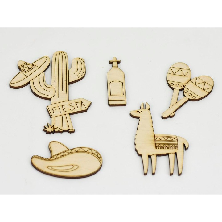 Lemn natural - pachet mexican 5 buc/set