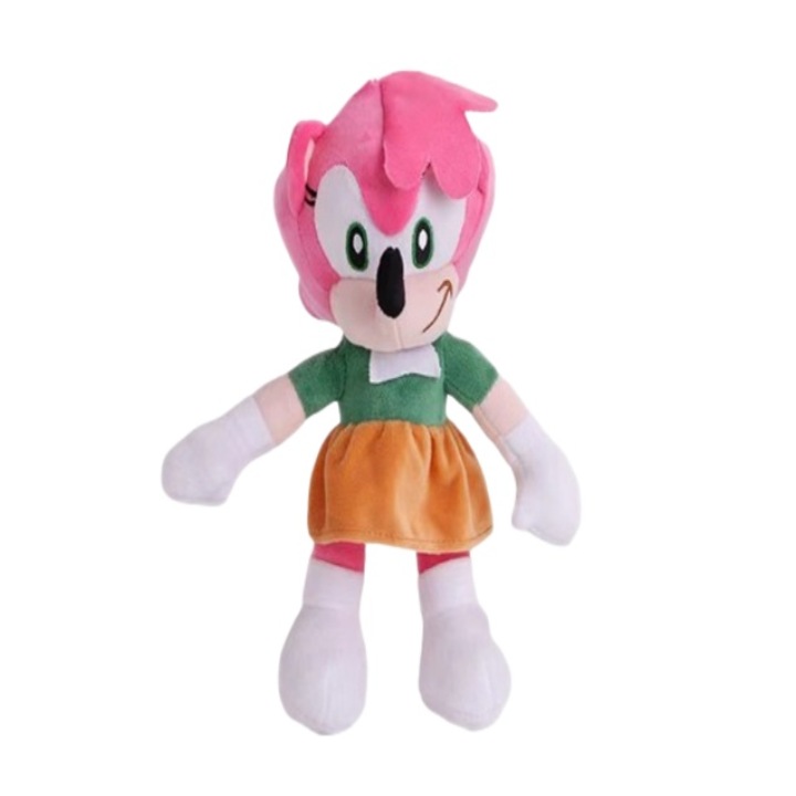 Set jucarii plus Sonic - Tails (Vulpea Zburatoare) si Shadow the Hedgehog, 40 cm, Roz, personaje retro de animatie