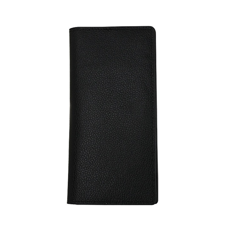 Portofel barbatesc, Piele ecologica, Ultra-subtire, Negru, 19x9.5x0.8cm
