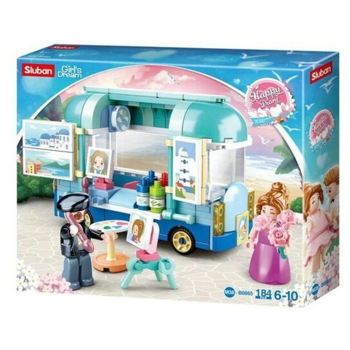 Конструктор Sluban Girl's Dream, Stoisco Malarza, 184 части, +6г