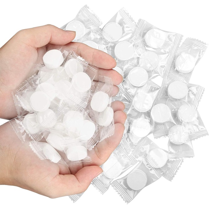 Set 100 Servetele / Prosoape CCmax Comprimate de Unica Folosinta pentru Igiena Faciala si Corporala la Bebelusi, Copii si Adulti, Hipoalergenice si Biodegradabile