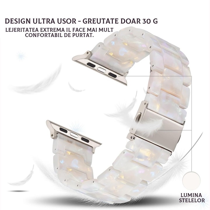 Каишка за часовник, резинова, съвместима с Apple Watch 7/8/9 Series, подходяща за iWatch 6/5/4/3/2/1/SE -38/40/41 mm, катарама от неръждаема стомана, TOIITKQ, бяла