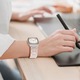 Каишка за часовник, резинова, съвместима с Apple Watch 7/8/9 Series, подходяща за iWatch 6/5/4/3/2/1/SE -38/40/41 mm, катарама от неръждаема стомана, TOIITKQ, бяла