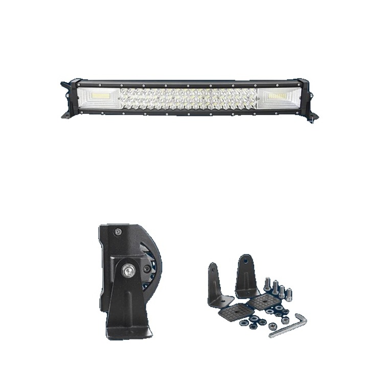 Bara LED Off Road Curbata, Luminozitate Puternica, 6000K, 22 inch, IP67, fara cablu