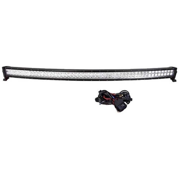 Bara LED Off Road Curbata, Lumina Puternica 6000K, 52 inch, IP67, cu cablu