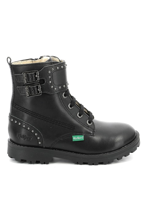Kickers, Ghete biker de piele, Negru