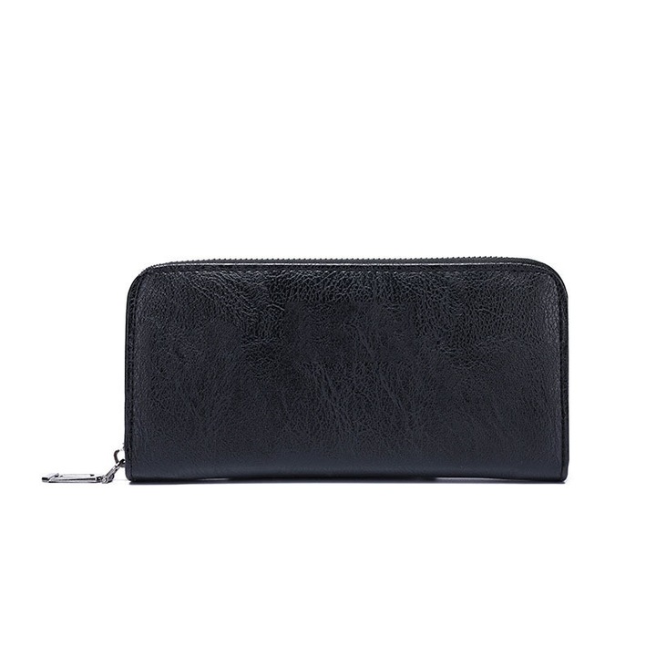 Portofel unisex, Jeep, vintage, piele ecologica, 19x9.5x2cm, negru