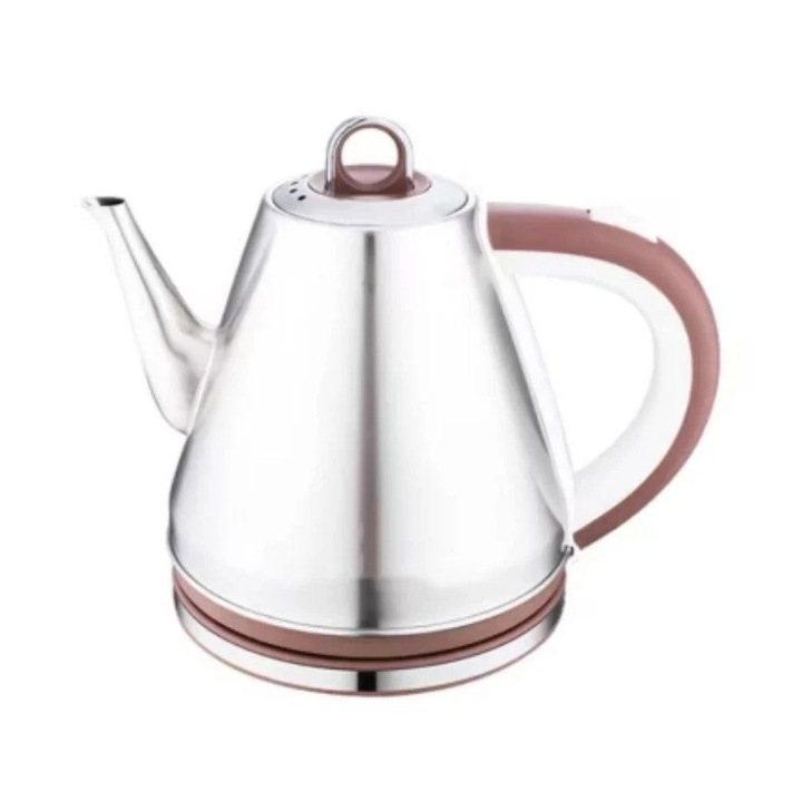 Elektromos vízforraló, rozsdamentes acél, 1.5L, 2000W, automatikus leállítás, retro modell, fehér-ezüst-bézs színben