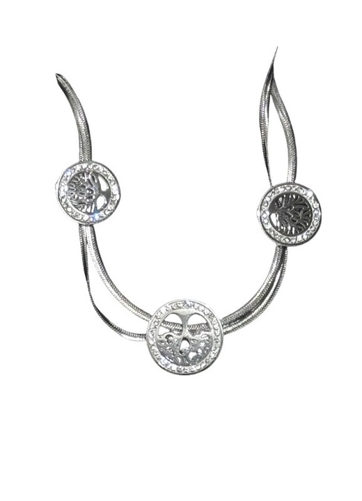 Bratara cu Arborele Vietii, design cu doua lanturi, otel inoxidabil, 14mm/11mm, 17.5cm+3cm, cutie cadou