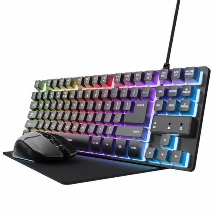 Mini Tastatura iluminata, wireless, Neagra